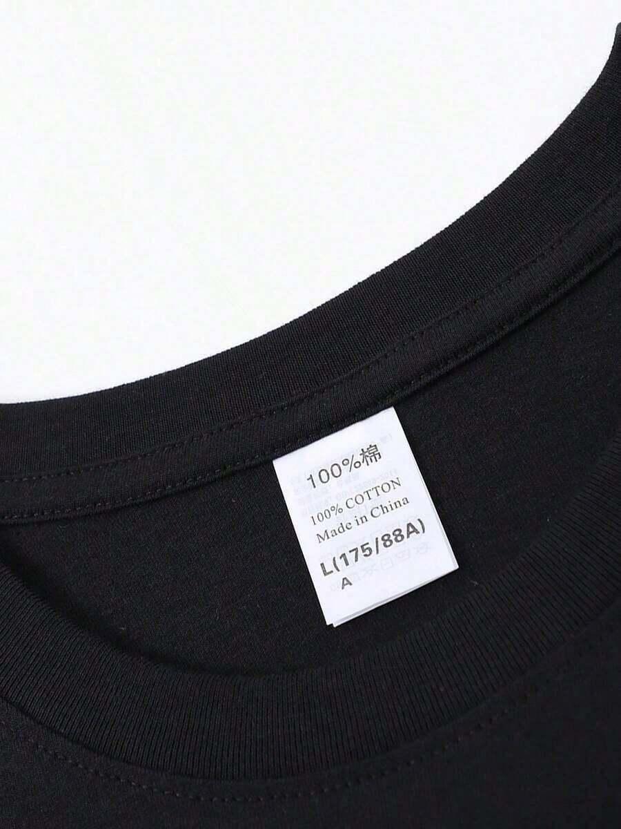 CZARNY T-SHIRT nadruk