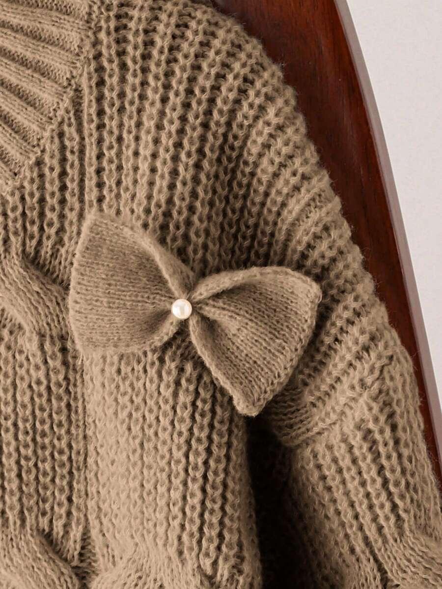 BRĄZOWY SWETER DŁUGI RĘKAW