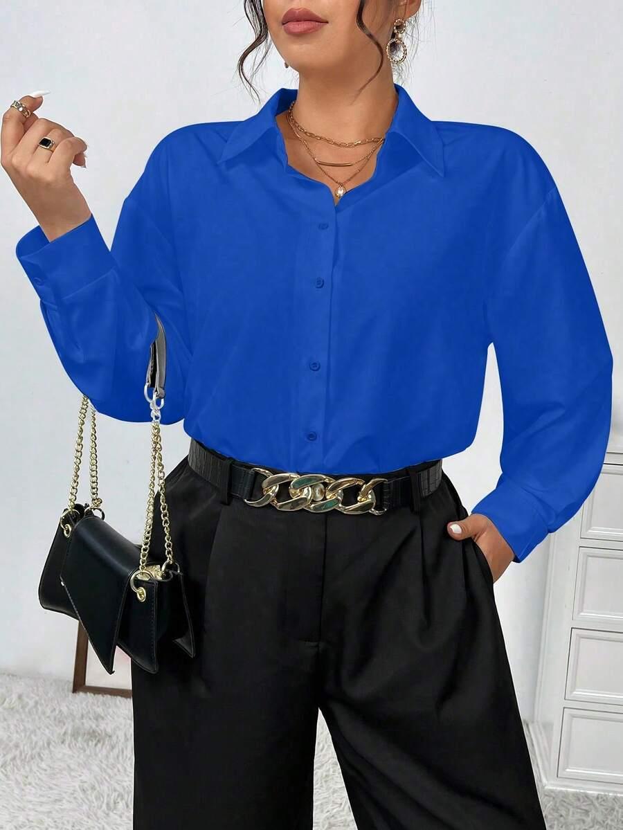 niebieska bluzka oversize
