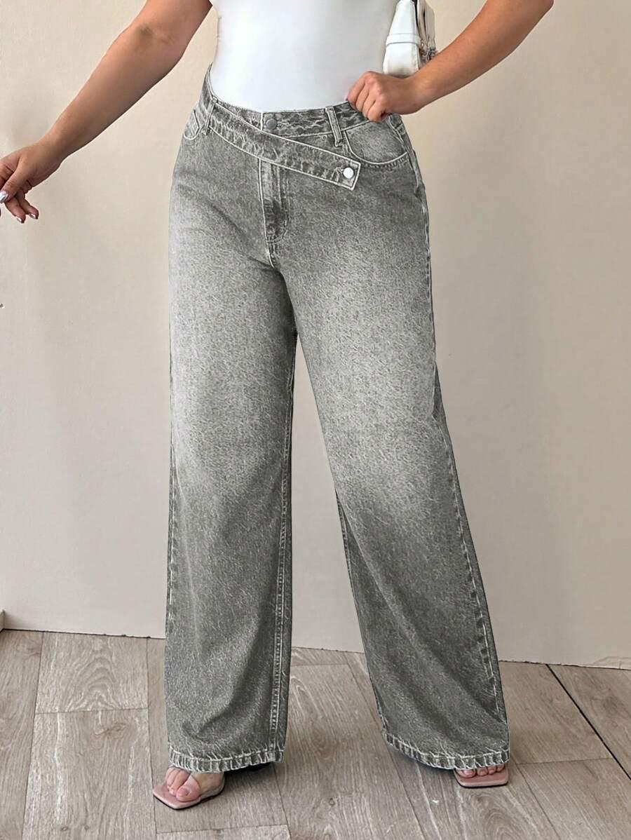 SZARE SPODNIE JEANS