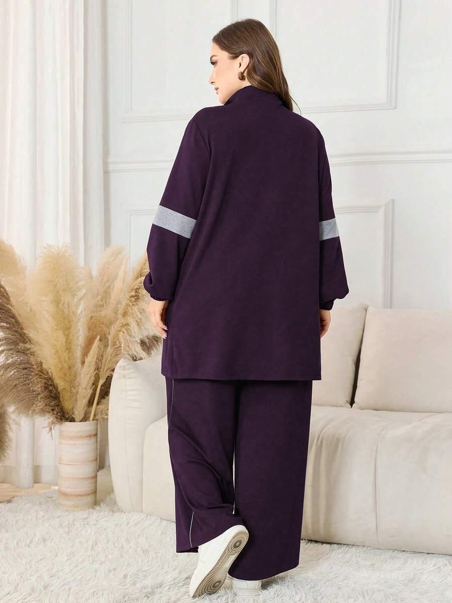 fioletowy komplet bluza spodnie