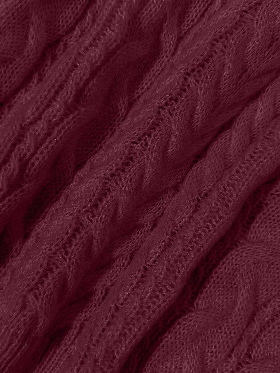 bordowy sweter v neck 