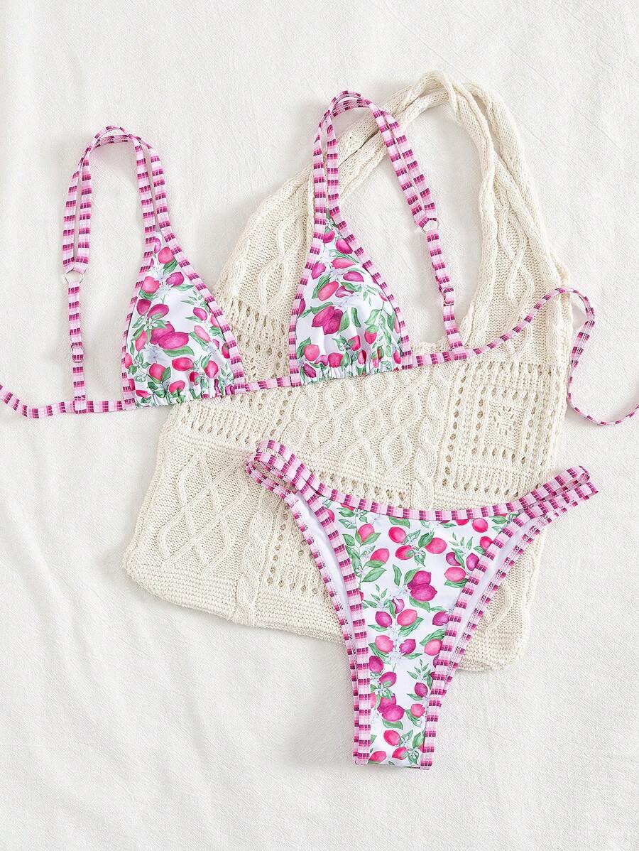 GÓRA OD BIKINI wiązanie wzór
