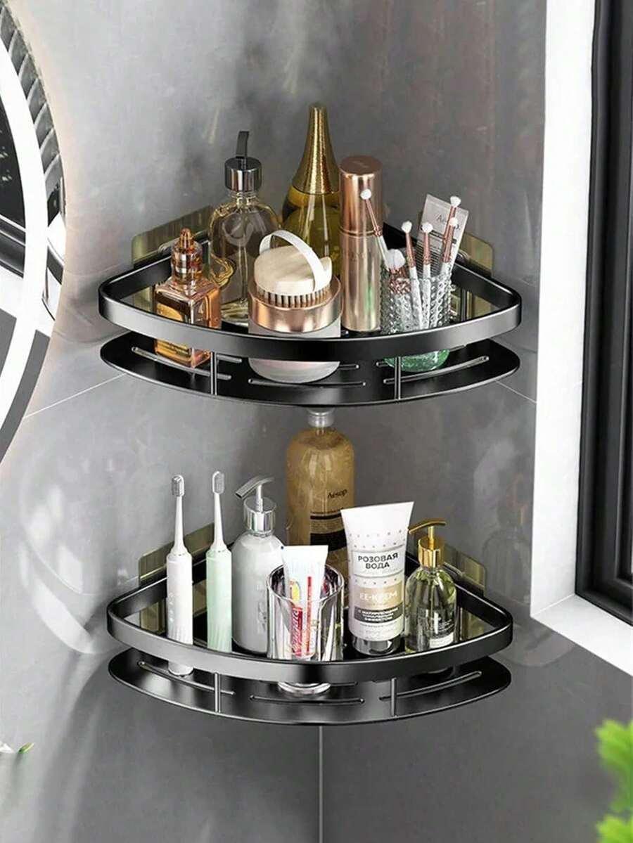 czarny organizer półka łazienkowa 2 pack