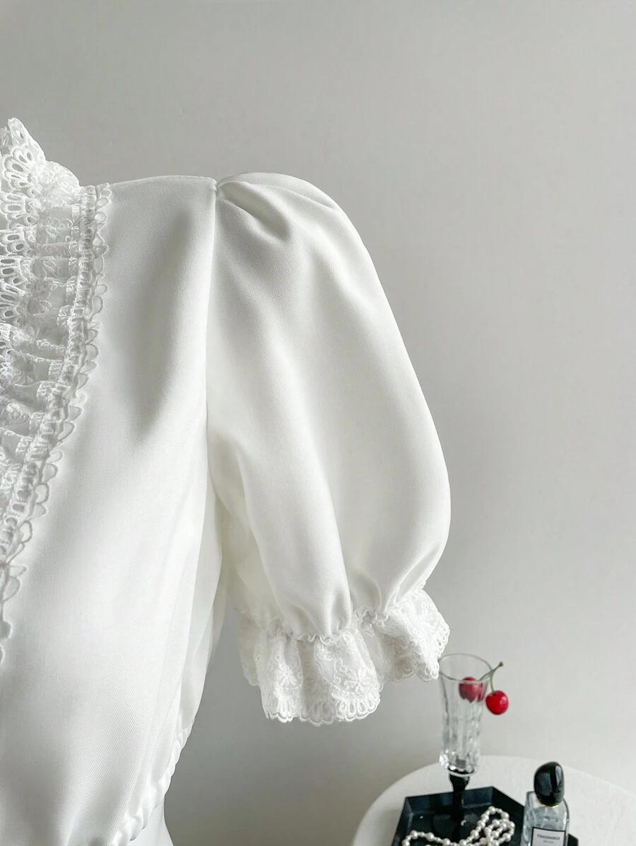 biały top v-neck