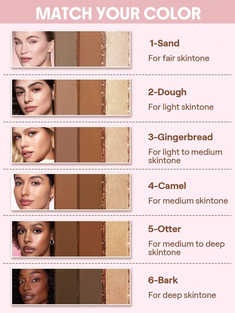 paleta do konturowania bronzer rozświetlacz camel