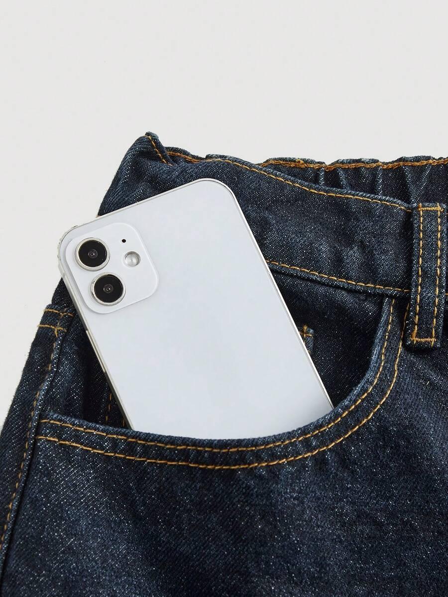 GRANATOWE SPODNIE JEANS