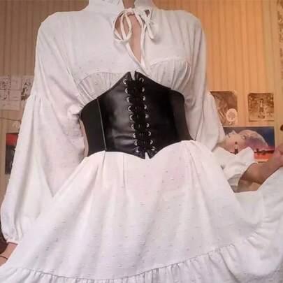 czarny pasek gorsetowy