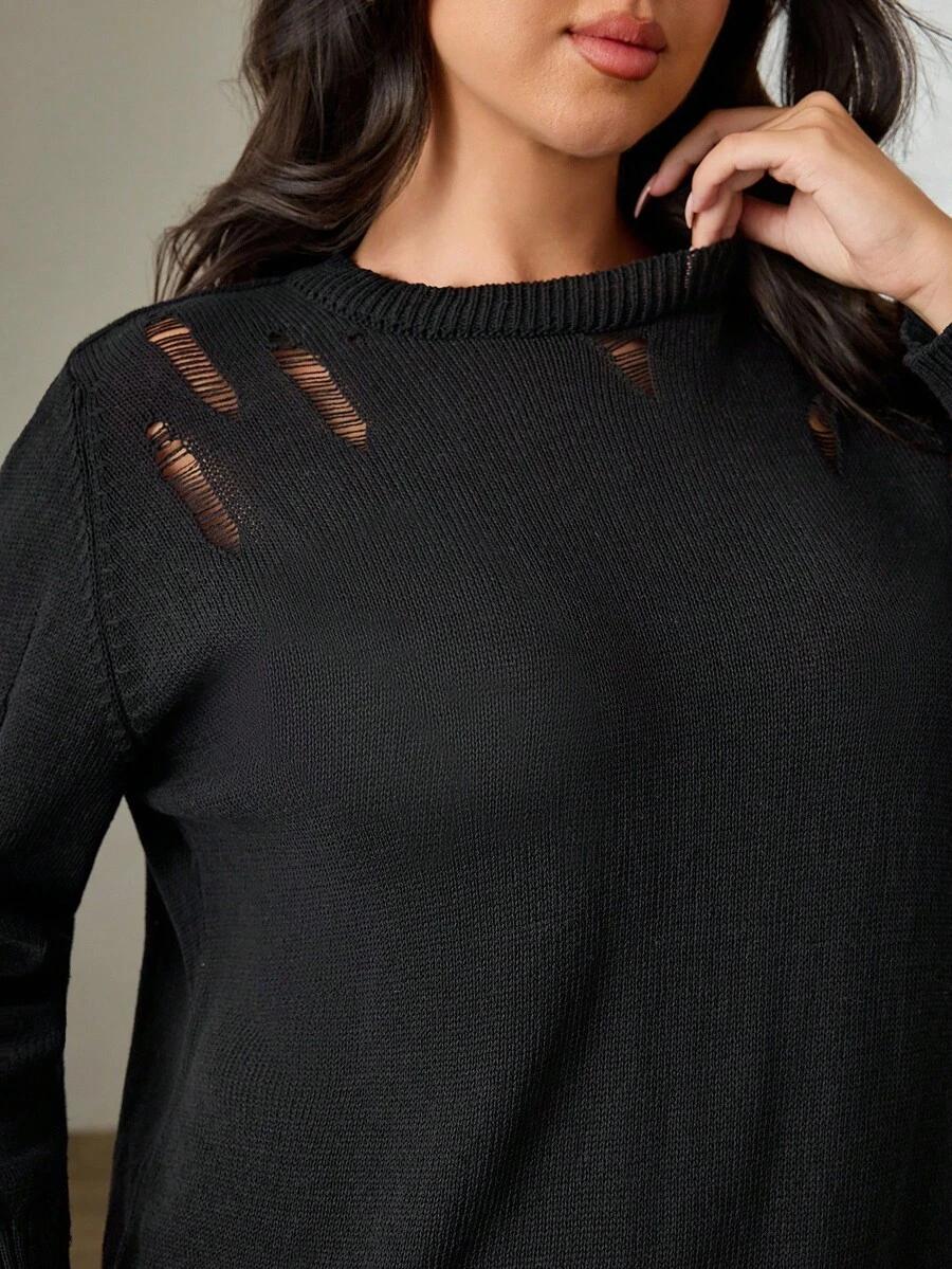sweter oversize ripped