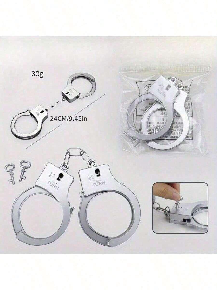 srebrne plastikowe kajdanki