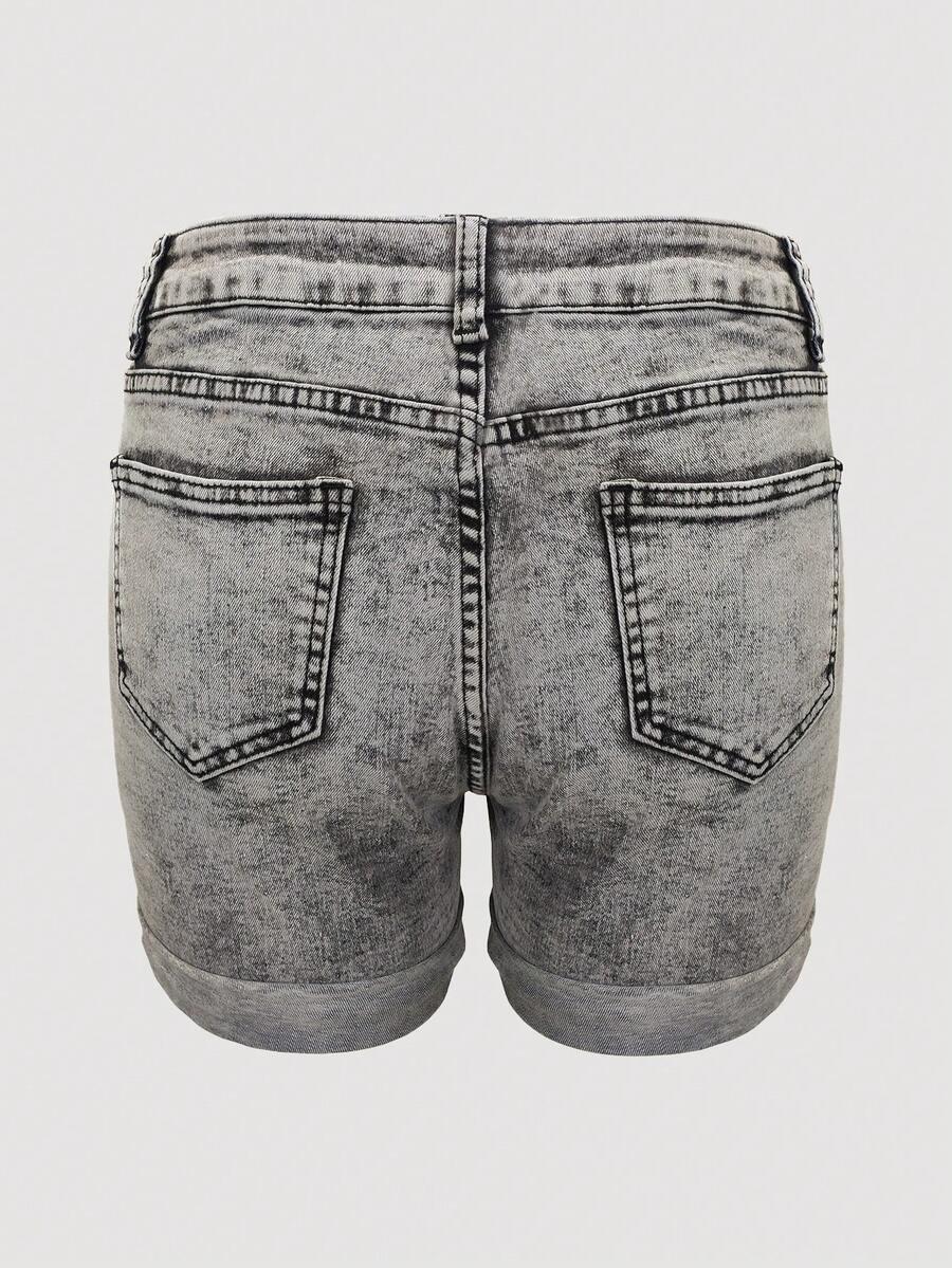 czarne krótkie spodenki jeans print