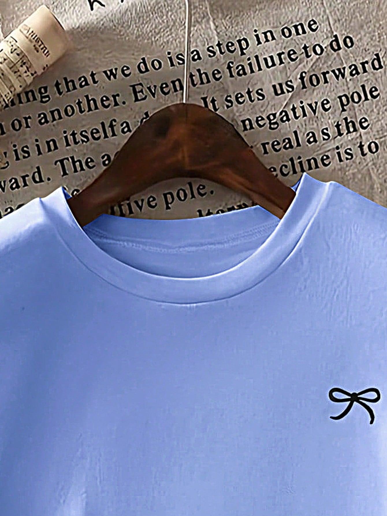 niebieski t-shirt kokarda