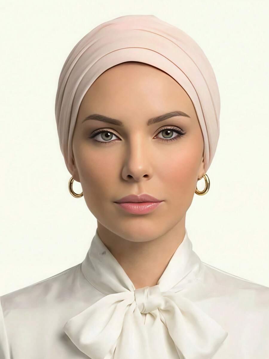 różowy turban na głowę