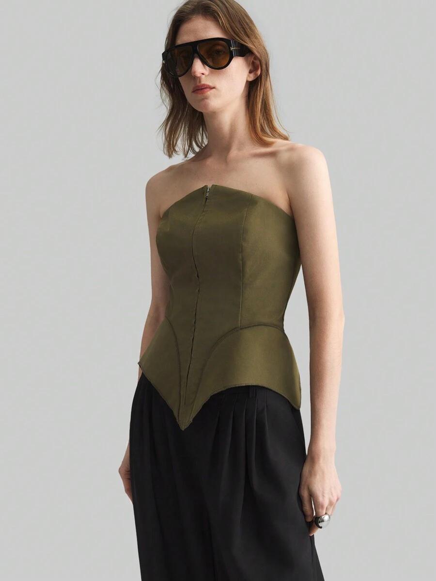 zielony top zamek 