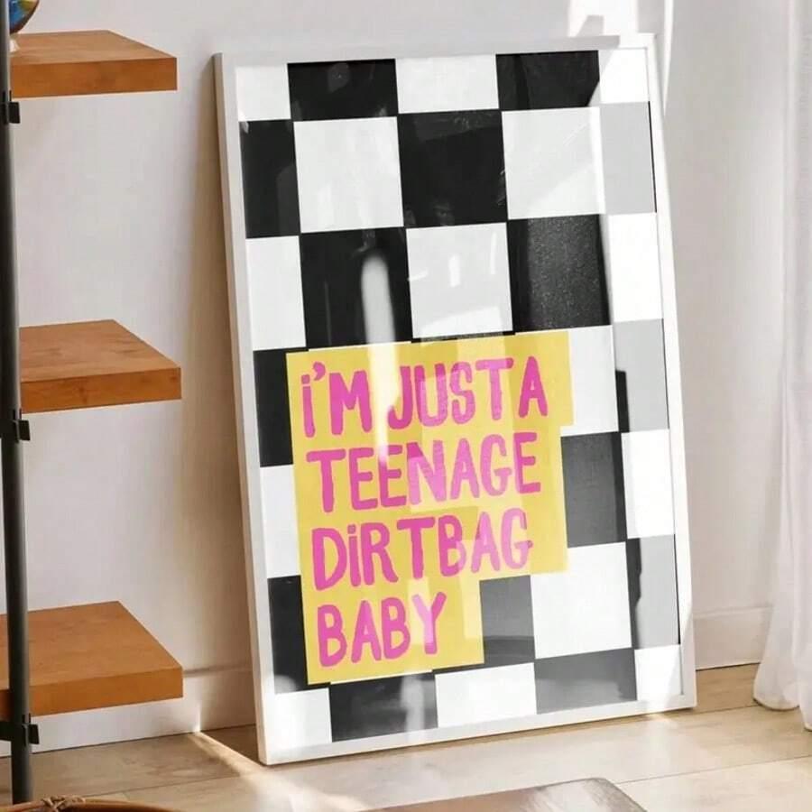 plakat szachownica napis