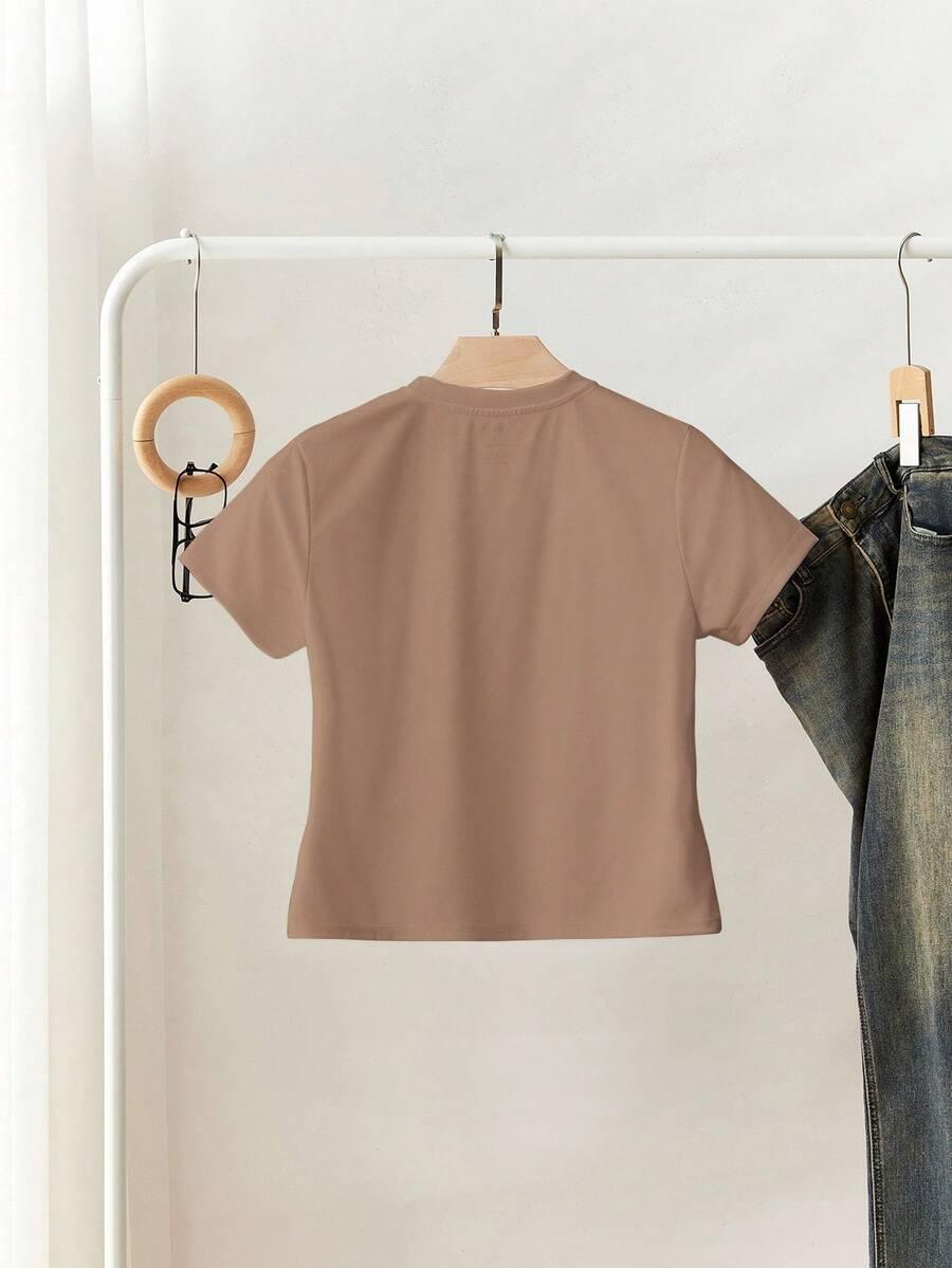 beżowy t-shirt zdobienie