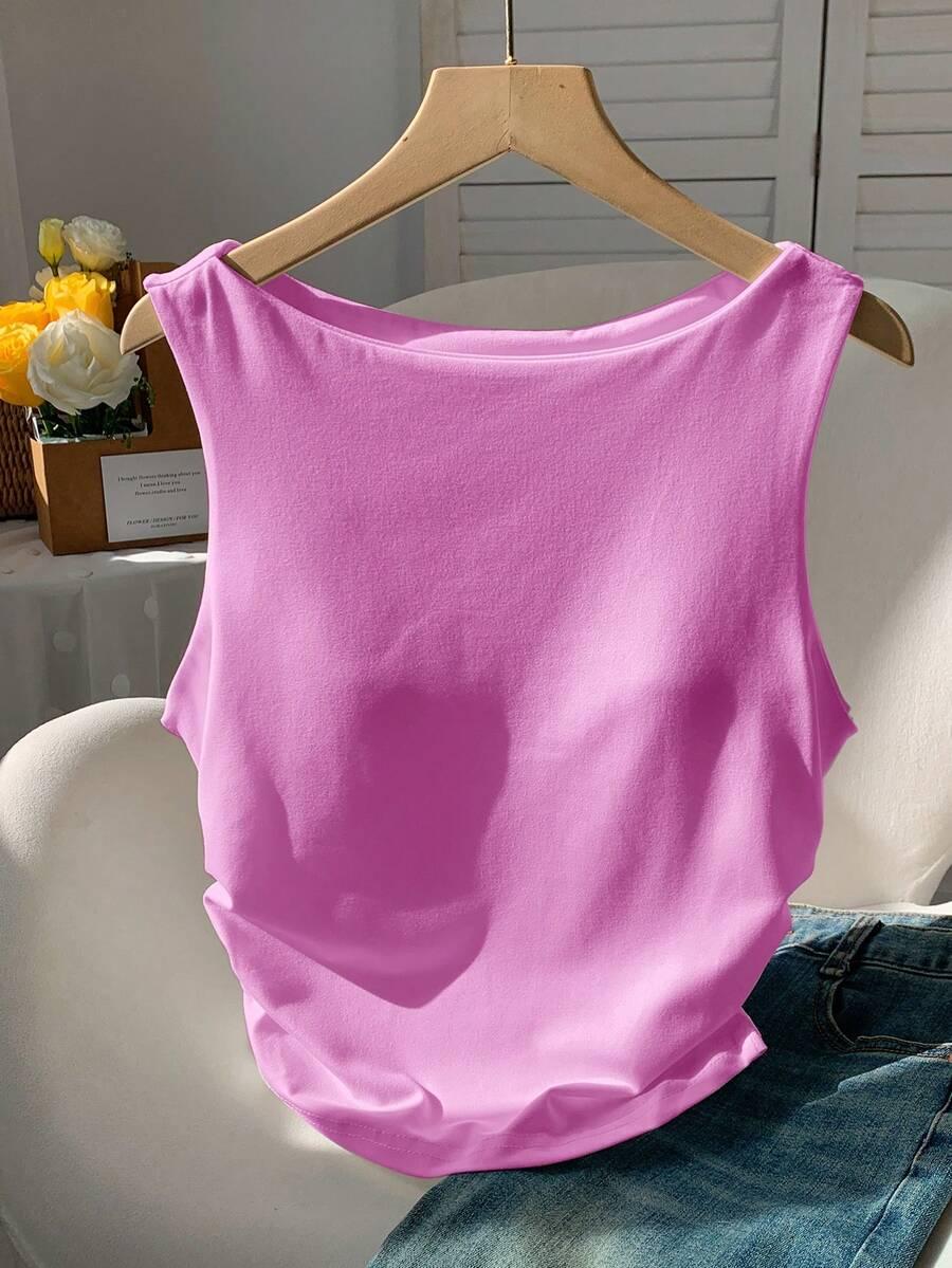różowy top casual