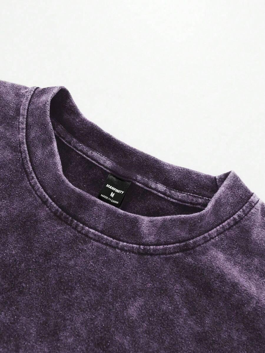 fioletowy t-shirt nadruk