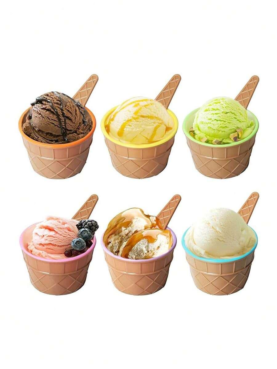 kubeczki z łyżeczką na lody 2szt.