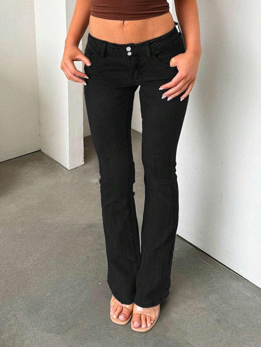 CZARNE SPODNIE JEANS