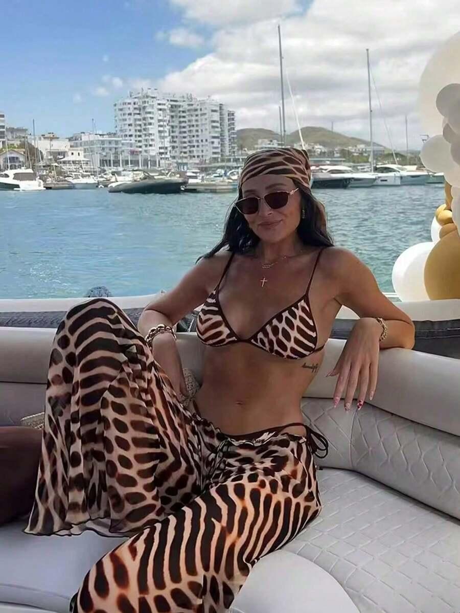 DWUCZĘŚCIOWY STRÓJ KĄPIELOWY ANIMAL PRINT