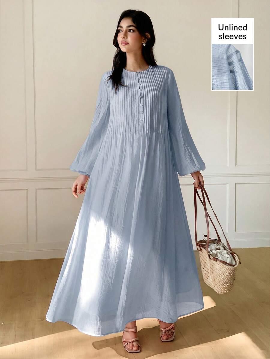 niebieska maxi sukienka