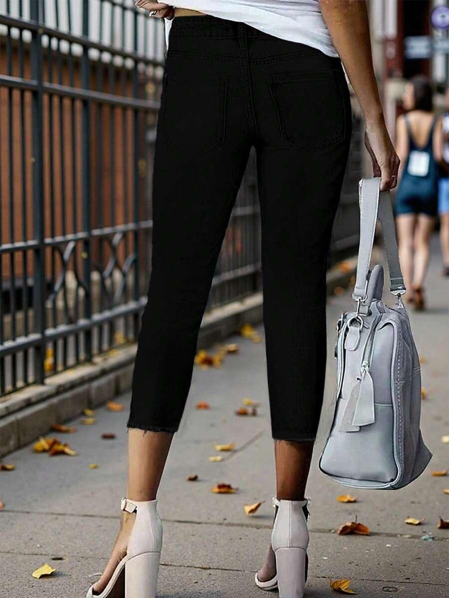 CZARNE SPODNIE JEANS