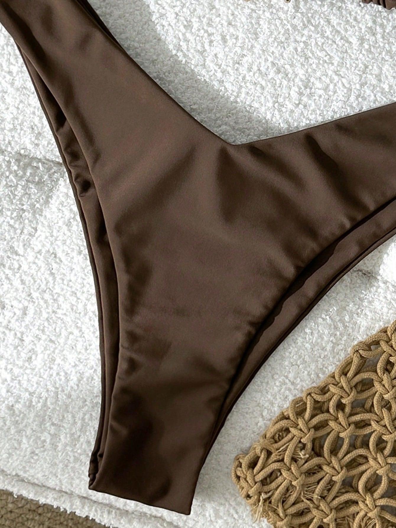 brązowy komplet bikini rozgwiazda 
