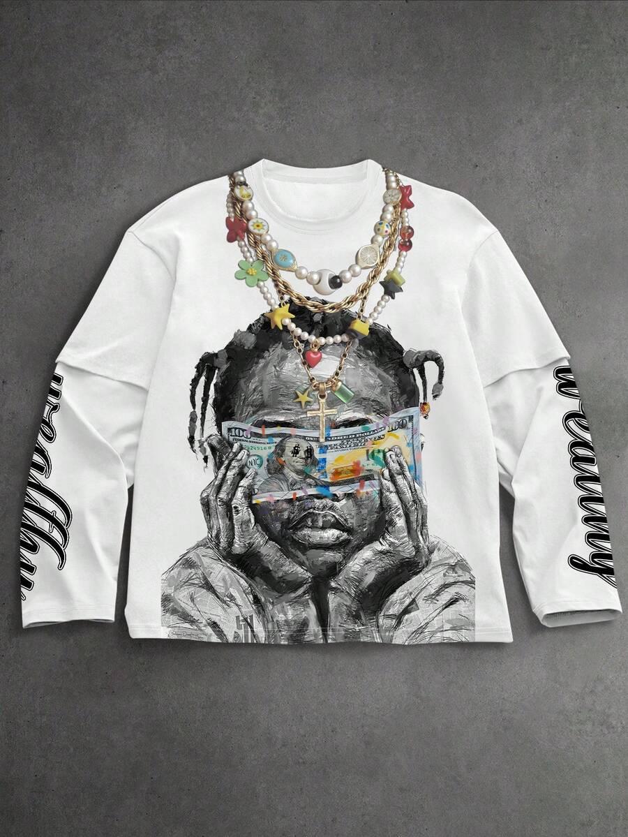 bluza długi rękaw print 