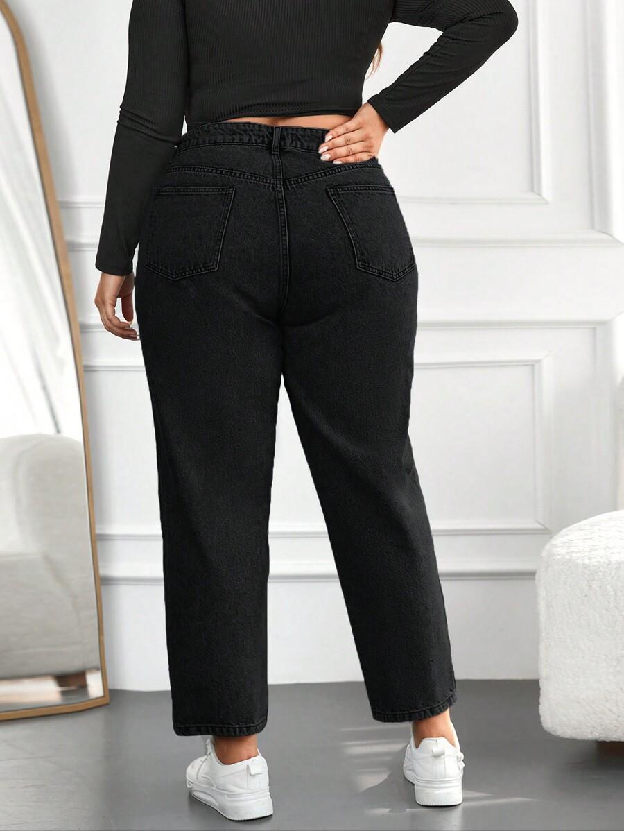 CZARNE SPODNIE JEANS 