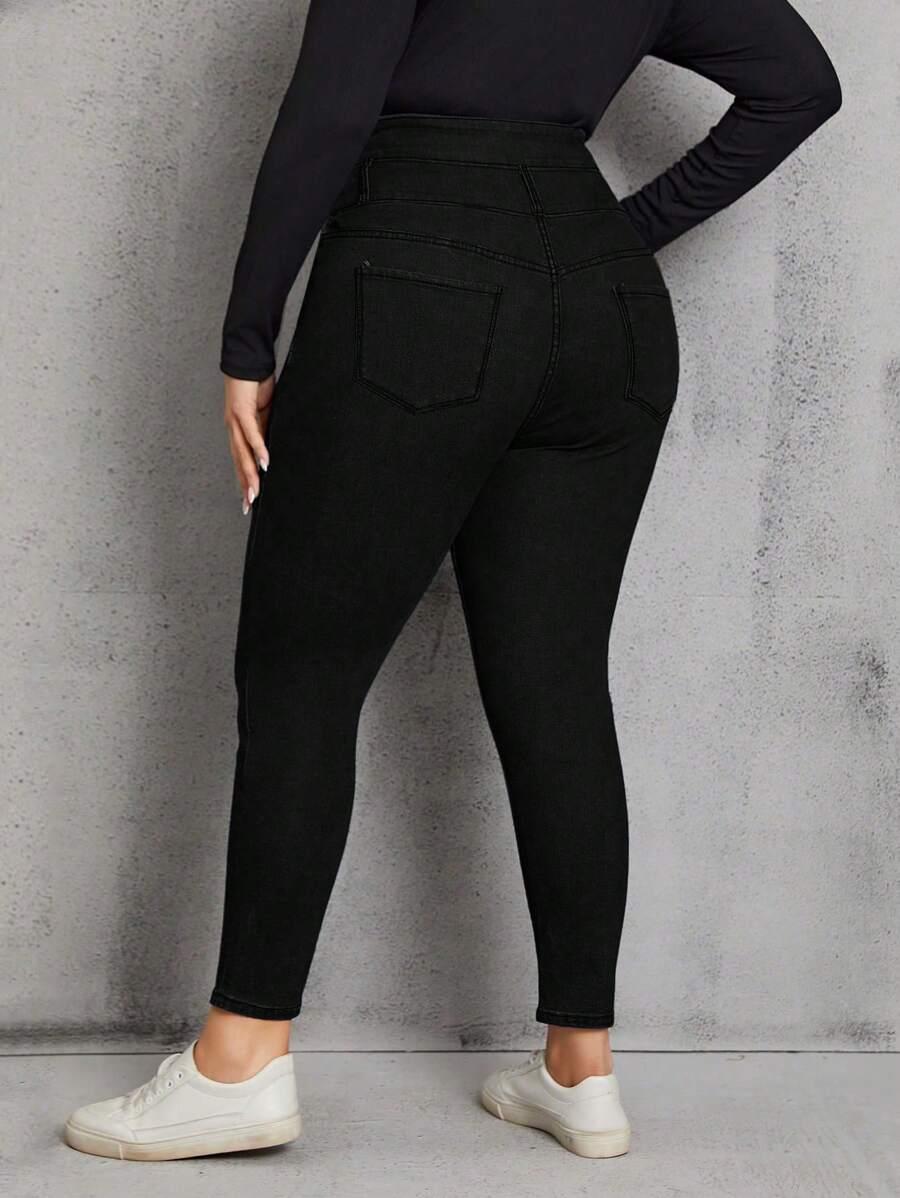 CZARNE SPODNIE JEANS