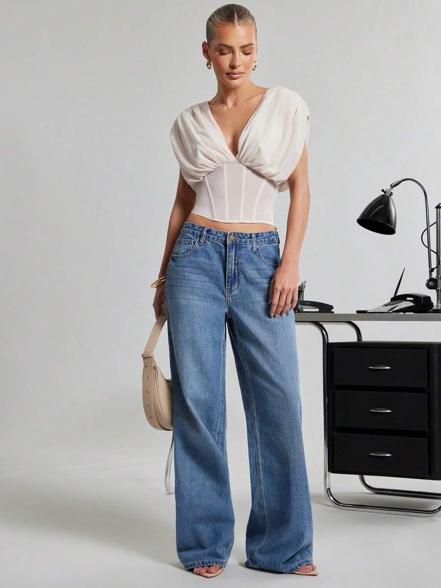 BLUZKA V-NECK ZIP