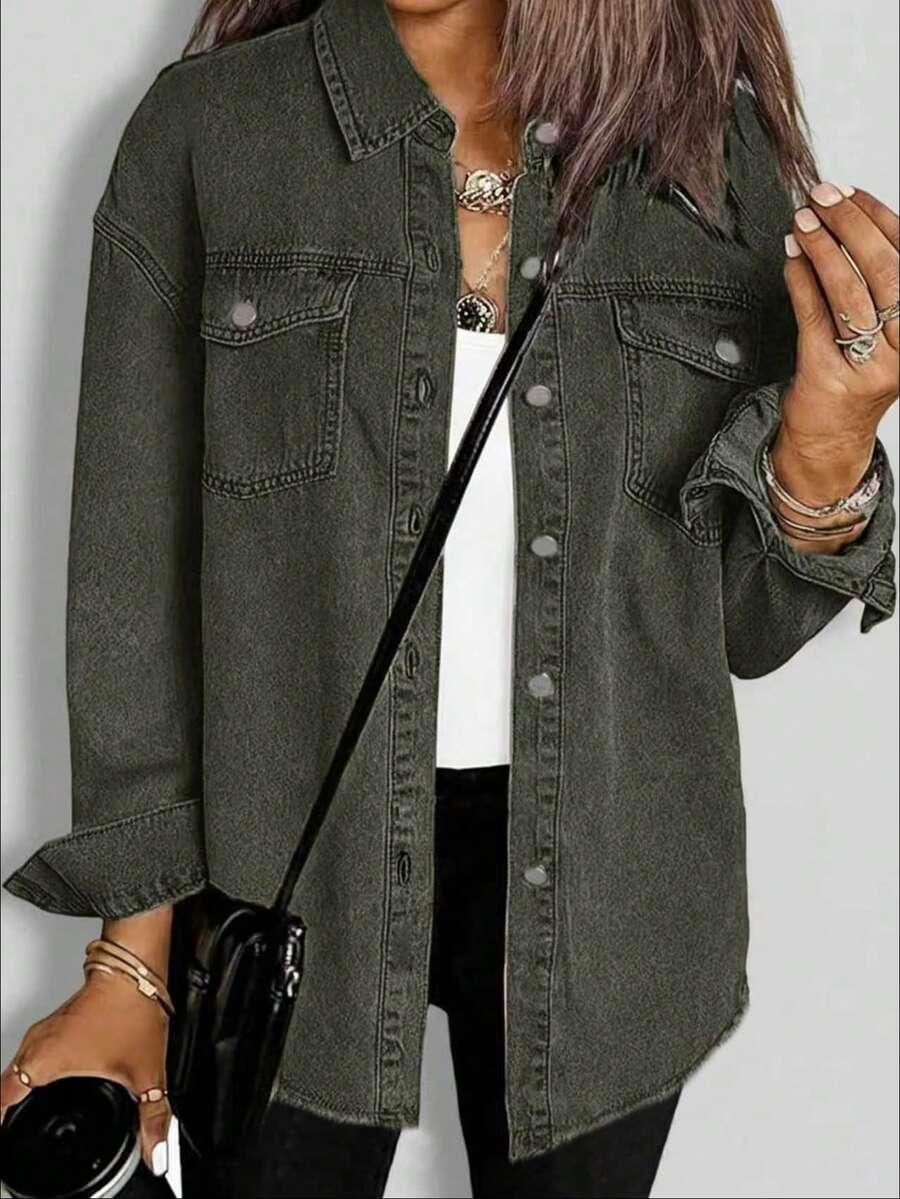 zielona kurtka jeans 