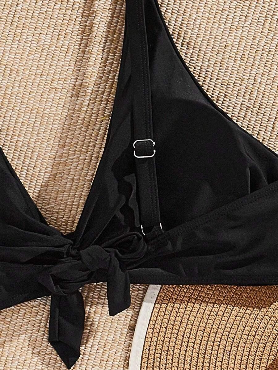 czarna góra od bikini wiązanie