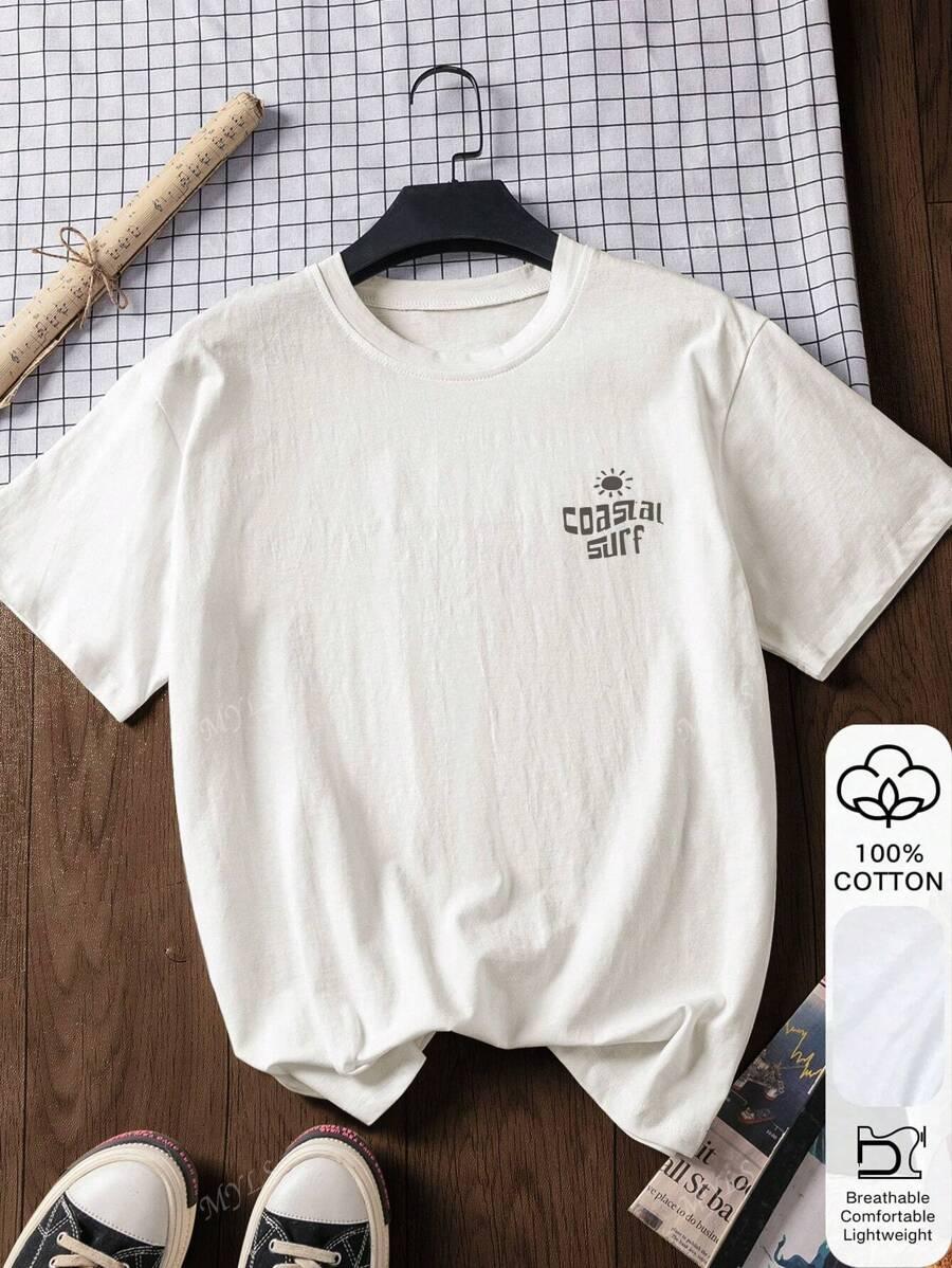 T-SHIRT BAWEŁNIANY Z NADRUKIEM
