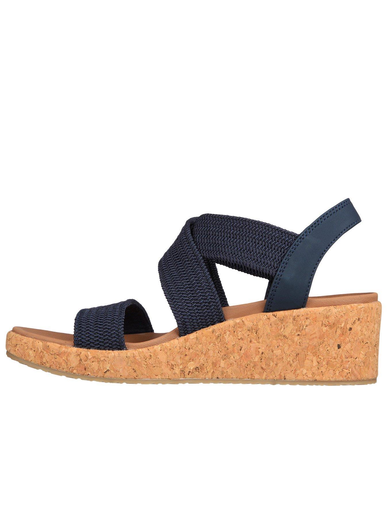 SKECHERS SANDAŁY NA KOTURNIE ARCH FIT BEVERLEE STRETCH