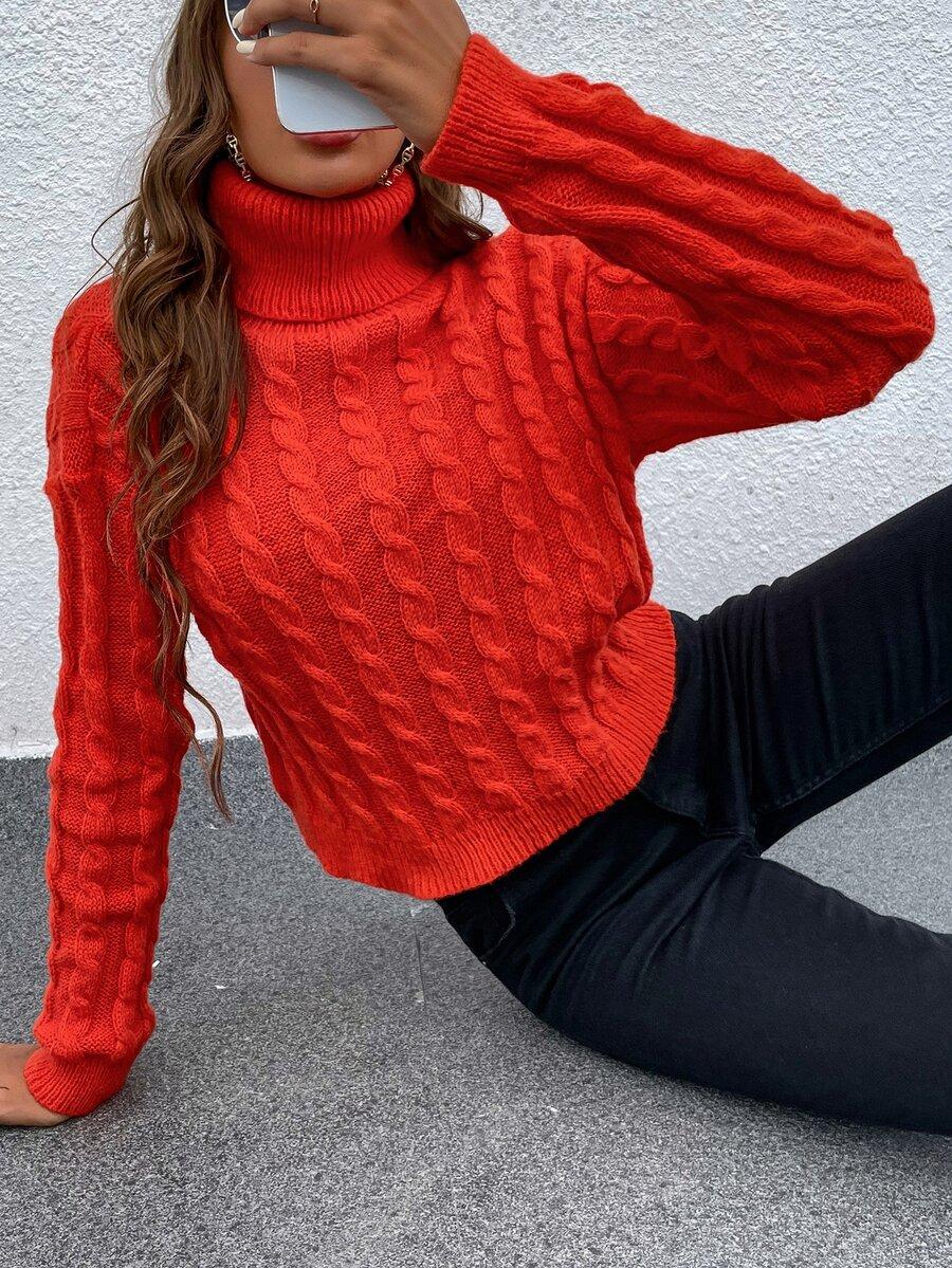 pomarańczowy sweter golf 