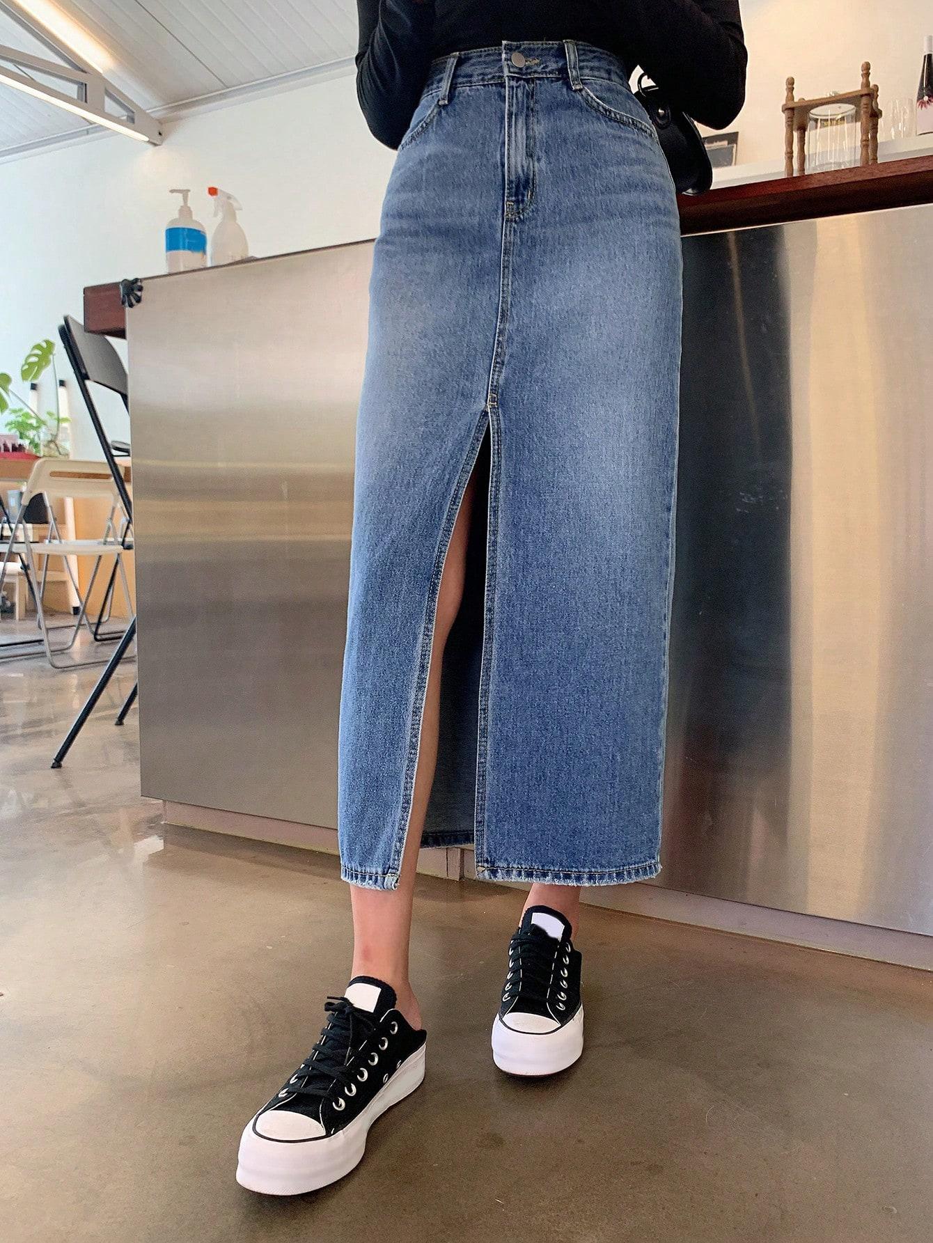 SPÓDNICA JEANS ROZCIĘCIE