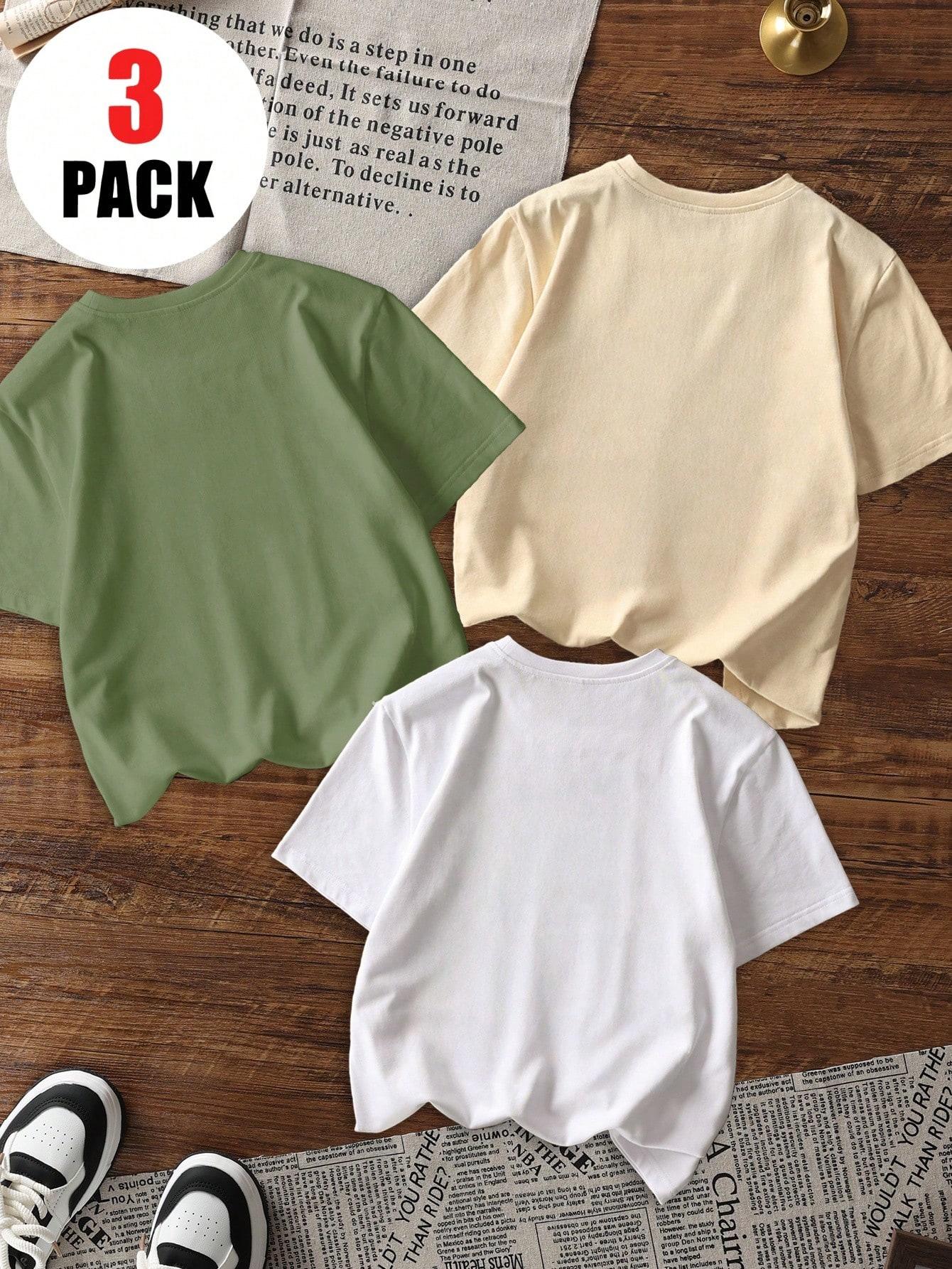 GŁADKI T-SHIRT 3-PACK
