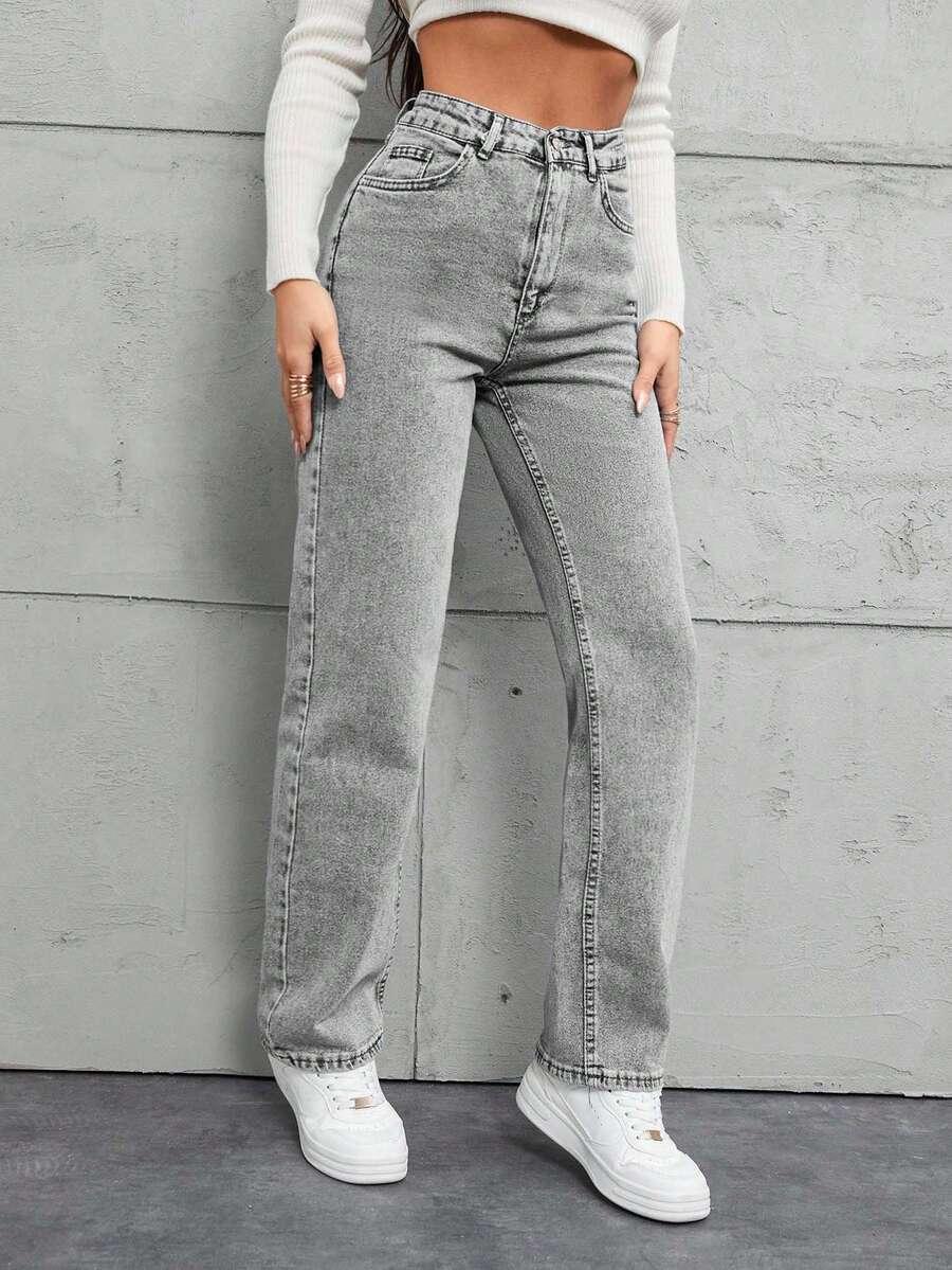 SZARE SPODNIE JEANS 