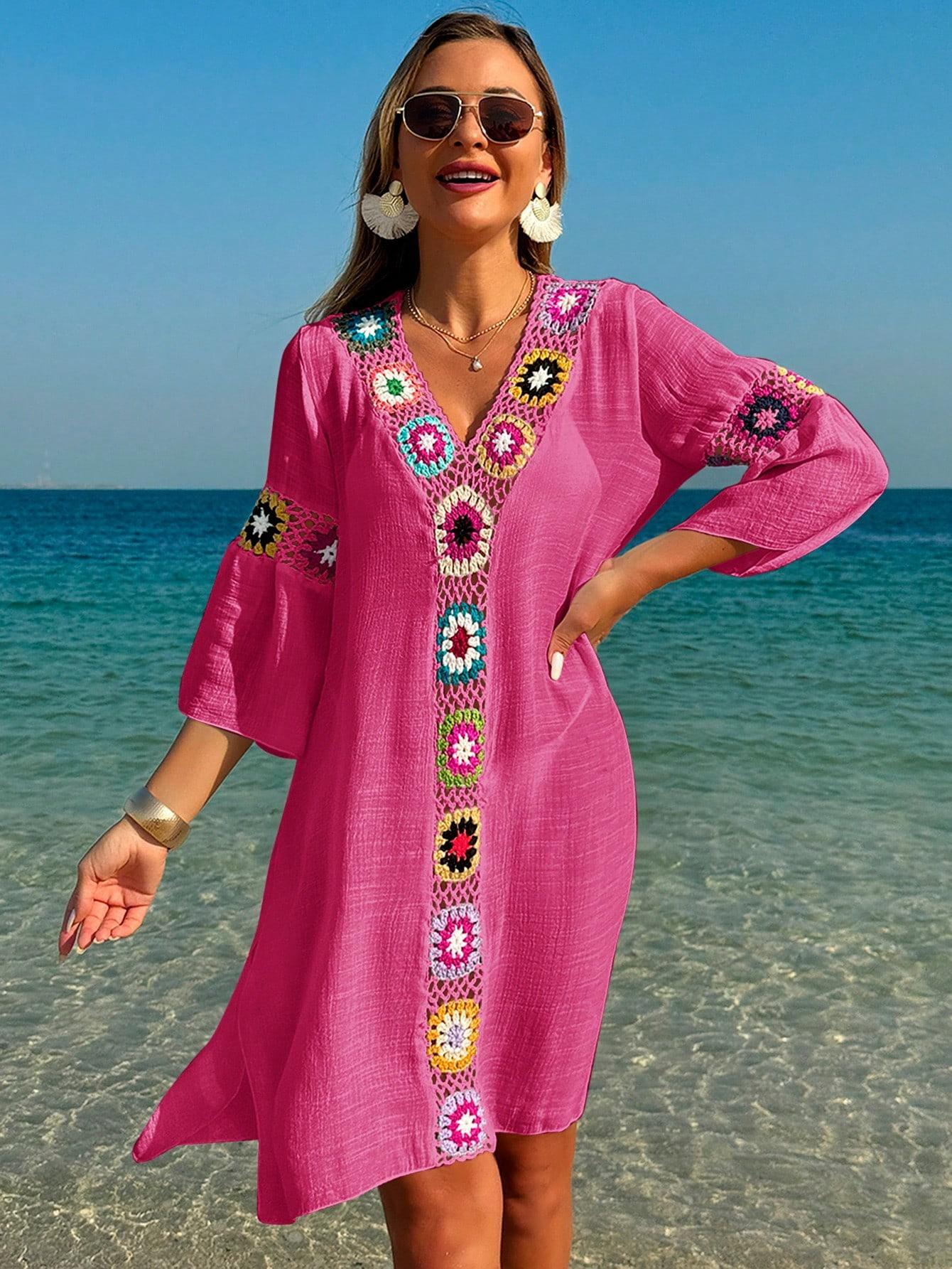 różowa sukienka tunika plażowa