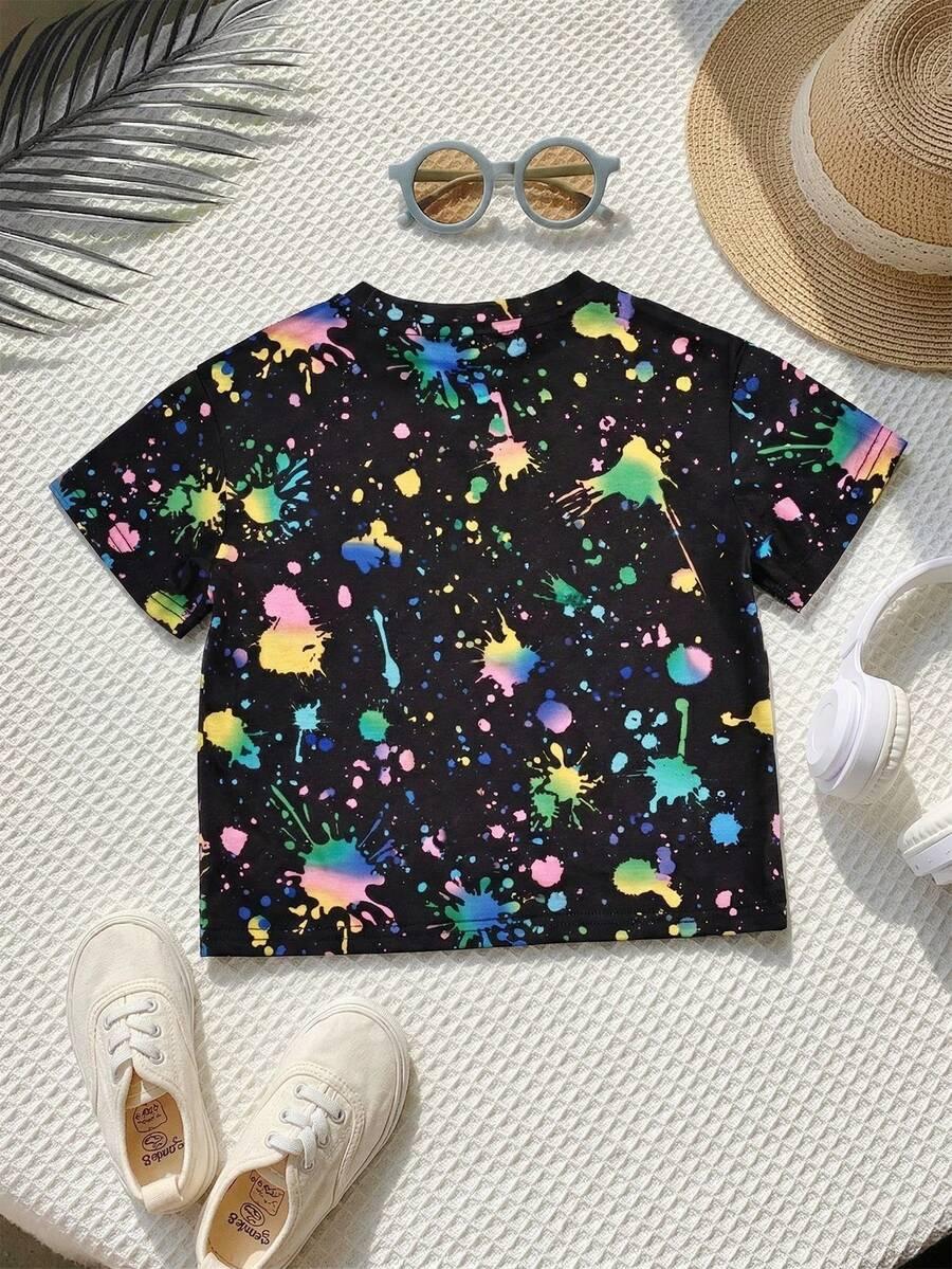 czarny t-shirt Z nadrukiem