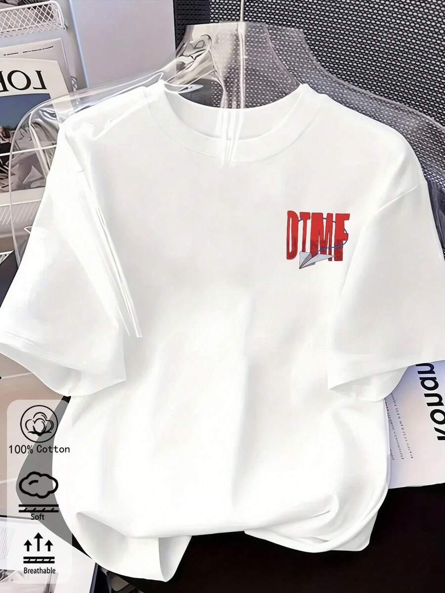 biały t-shirt z nadrukiem