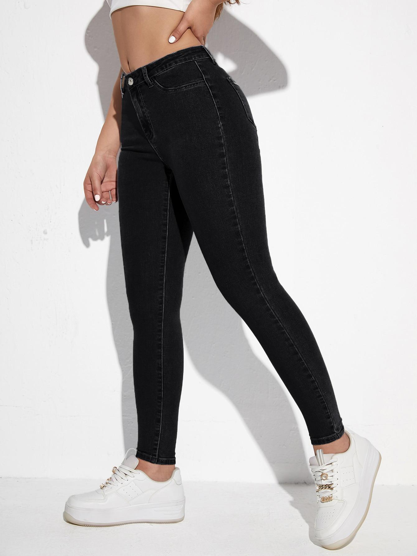 CZARNE SPODNIE JEANS