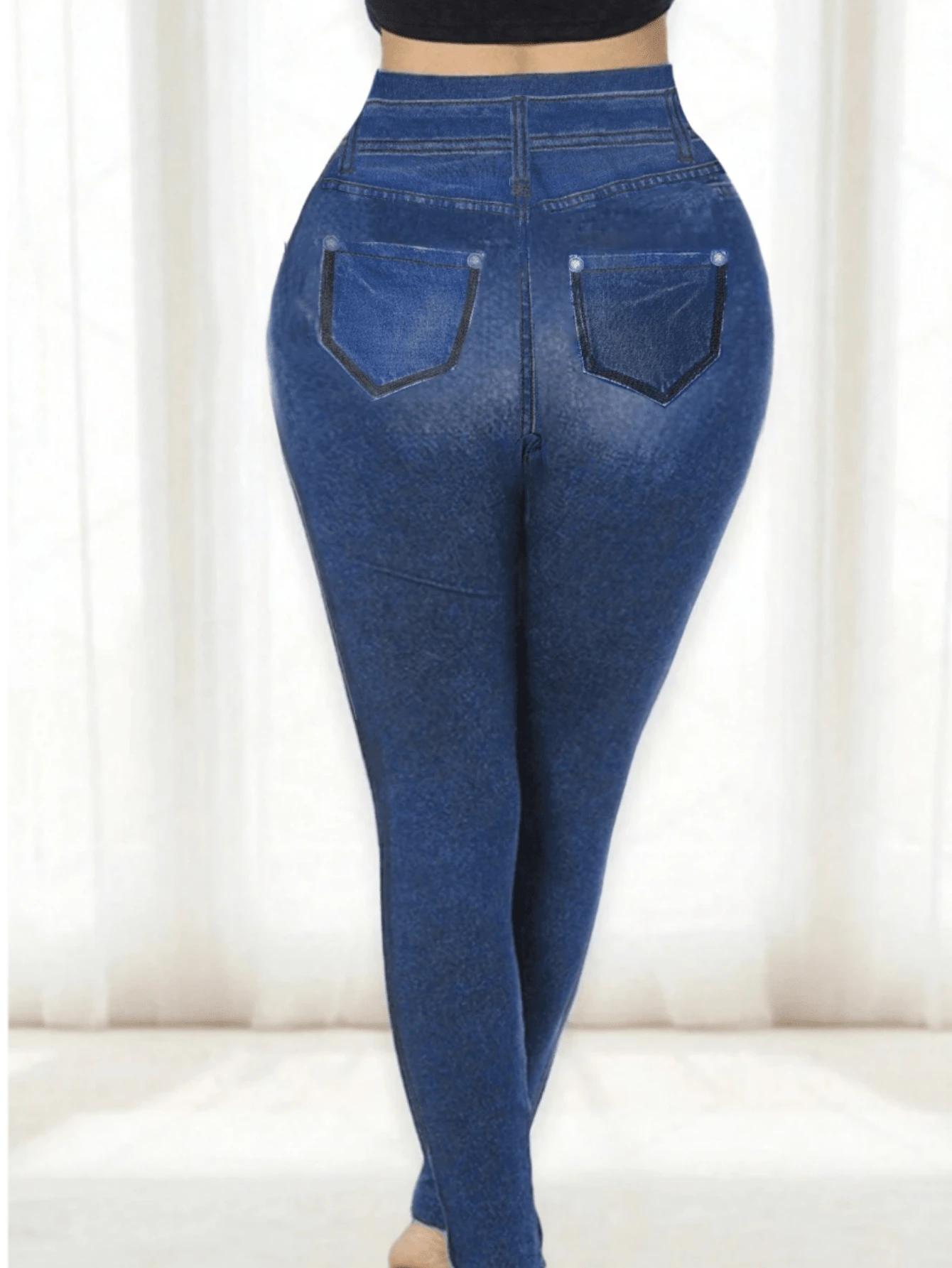 LEGGINSY IMITACJA JEANSU
