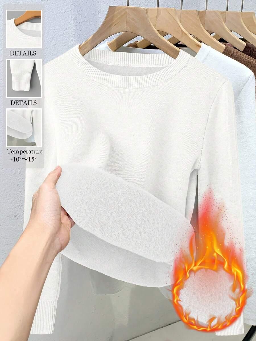 BIAŁY DZIANINOWY SWETER