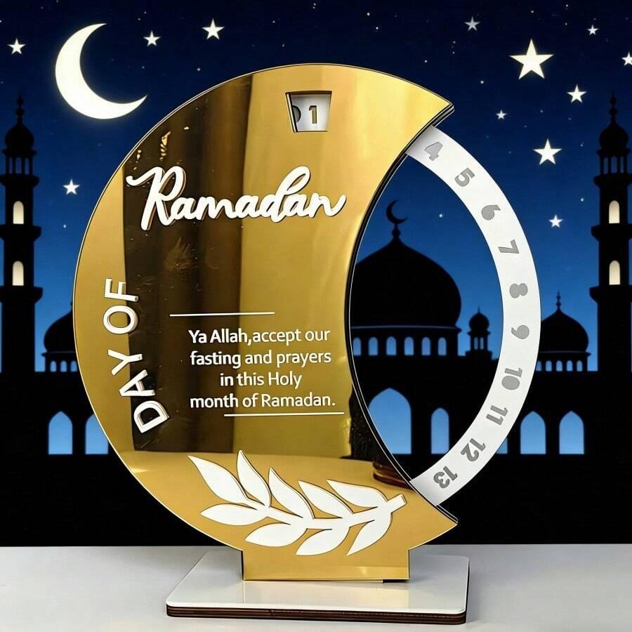obrotowy drewniany kalendarz Ramadan