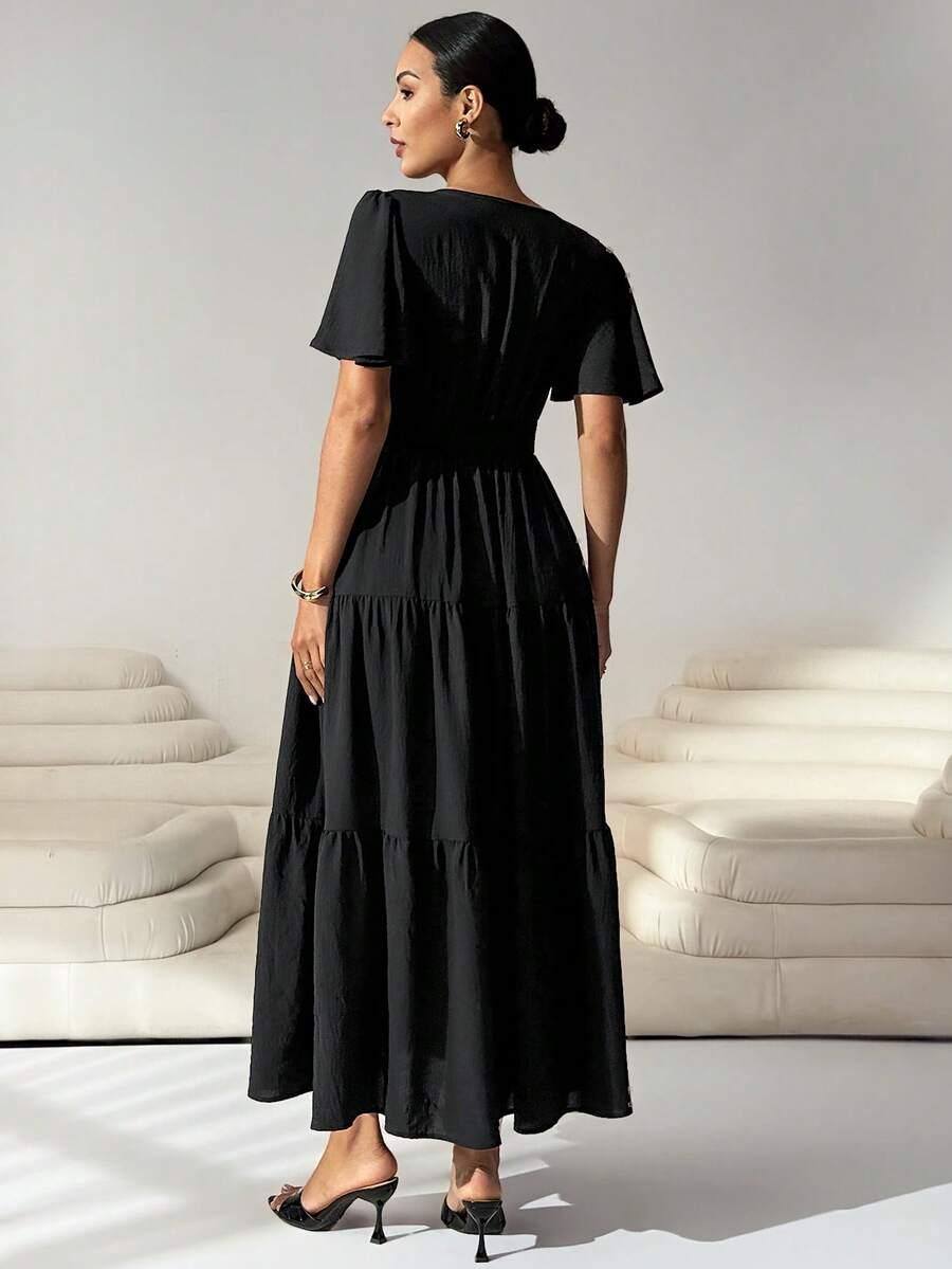 ciążowa midi sukienka v-neck