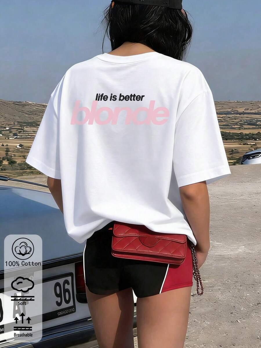 biały t-shirt nadruk