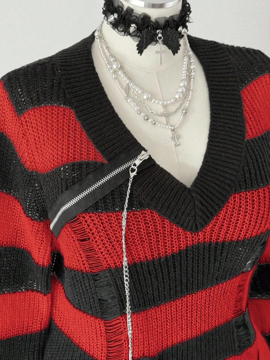 SWETER W PASKI KONTRAST